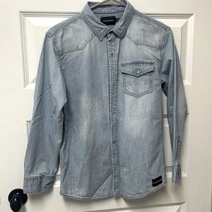 Boys Calvin Klein collard button down shirt